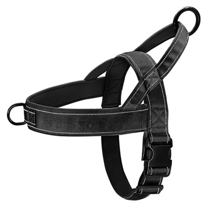 Tactical Anti-Pull Dog Harness - 1000D Nylon Adjustable for Large Dogs, Outdoor Training Vest with Handle &amp; Reflective