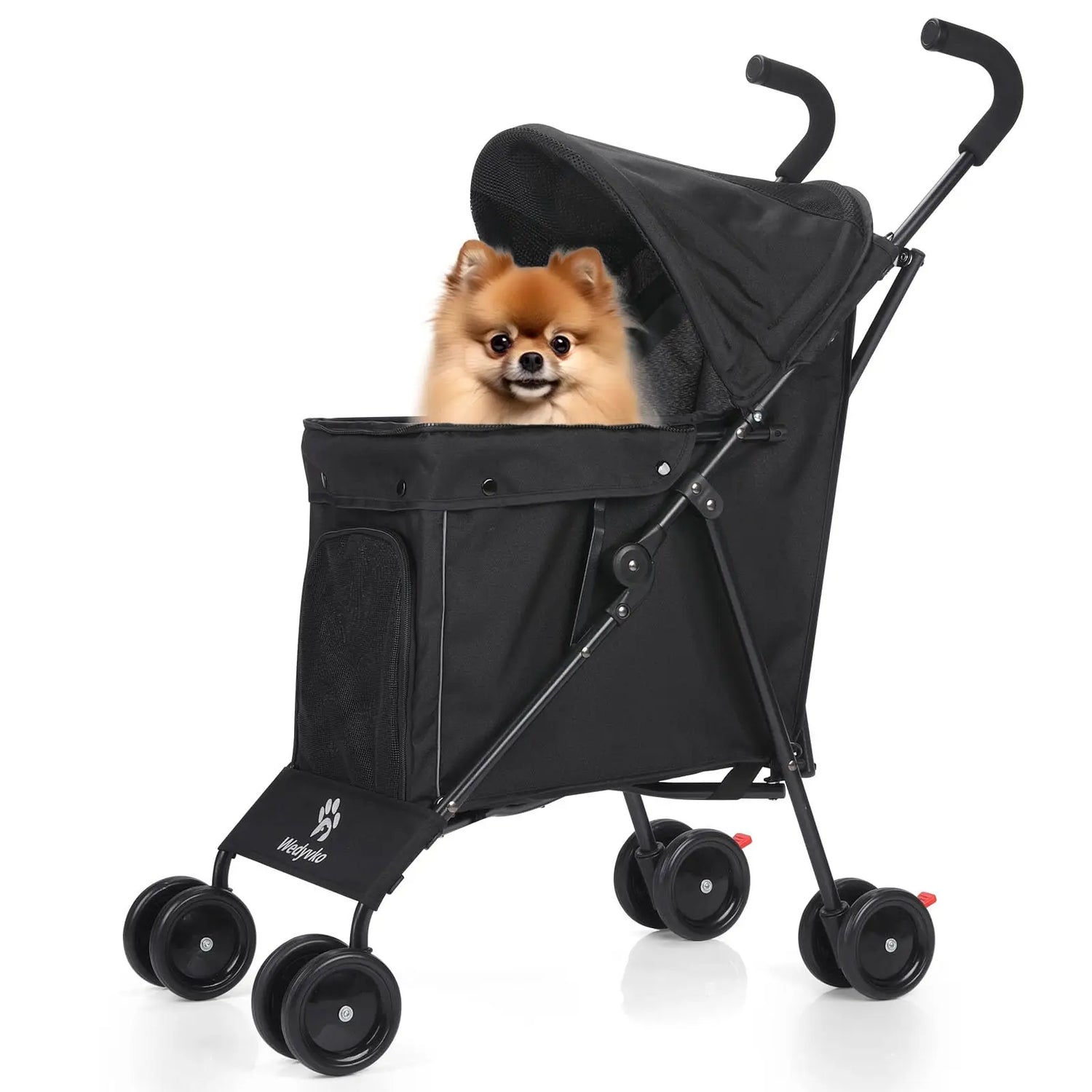 Travel Portable Dog Stroller, Pet Stroller for Small Puppy Dogs &amp; Cats, Up to 33 lbs, Dark Grey