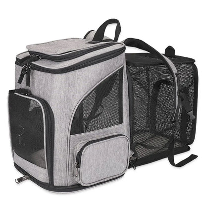 Pet Carrier Backpack Expandable for Cats Dogs Under 18 LB | Breathable Mesh Cat Backpack Carrier Bag | Foldable Dog Backpack
