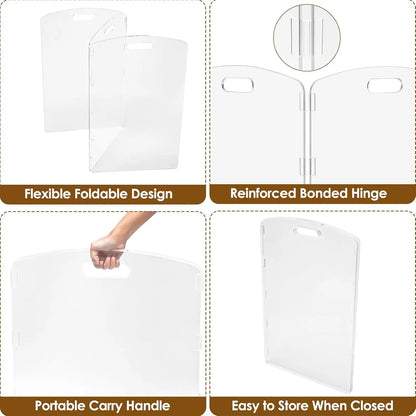 Clear Acrylic Pet Gate - 32" Tall Folding Barrier for Doorways &amp; Stairs, Indoor Fence for Dogs &amp; Cats