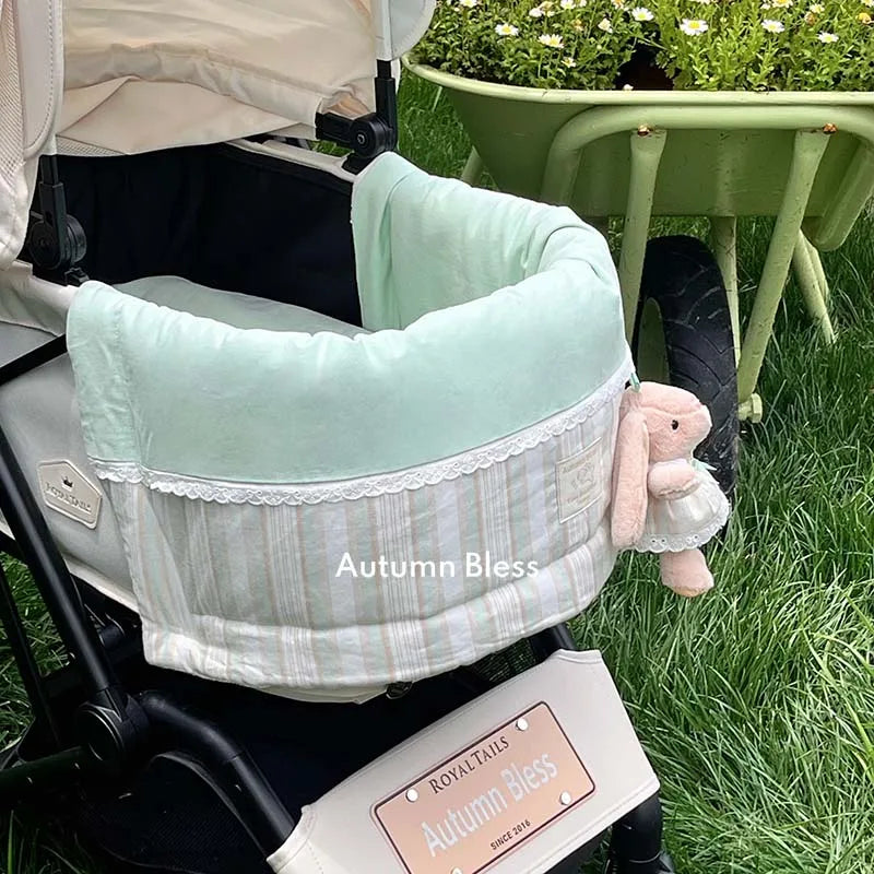 Super Soft Pet Dog Stroller Cover,Cozy Front Cover Keep Out Dirt-For Pet Stroller,Soft Cotton Stroller Accessories With Bunny On