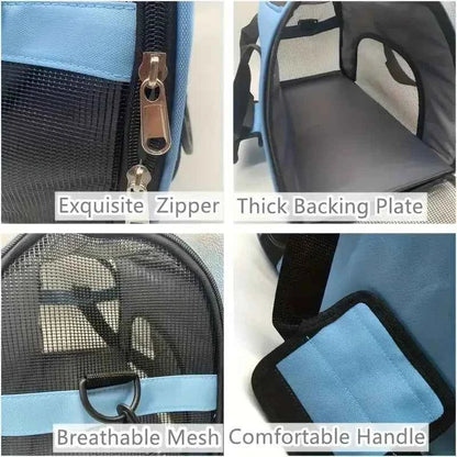 Portable Dog &amp; Cat Travel Carrier – Breathable Mesh Pet Handbag