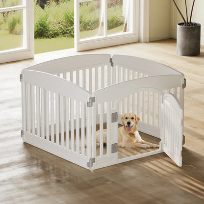JHK Plastic Dog Playpen Expandable Pet Fence Indoor Outdoor