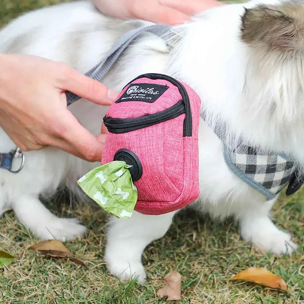 Portable Dog Treat Pouch – Training &amp; Travel Bag with Poop Dispenser