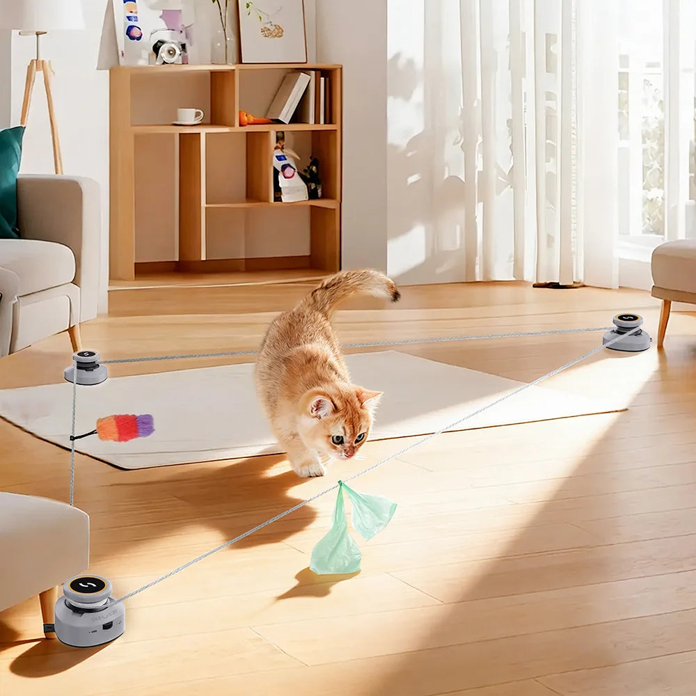 eractive Ball Toys Automatic Rolling Ball Faux Tail Rechargeable Smart Pet Electric Toy Cat Training Imitate Mouse