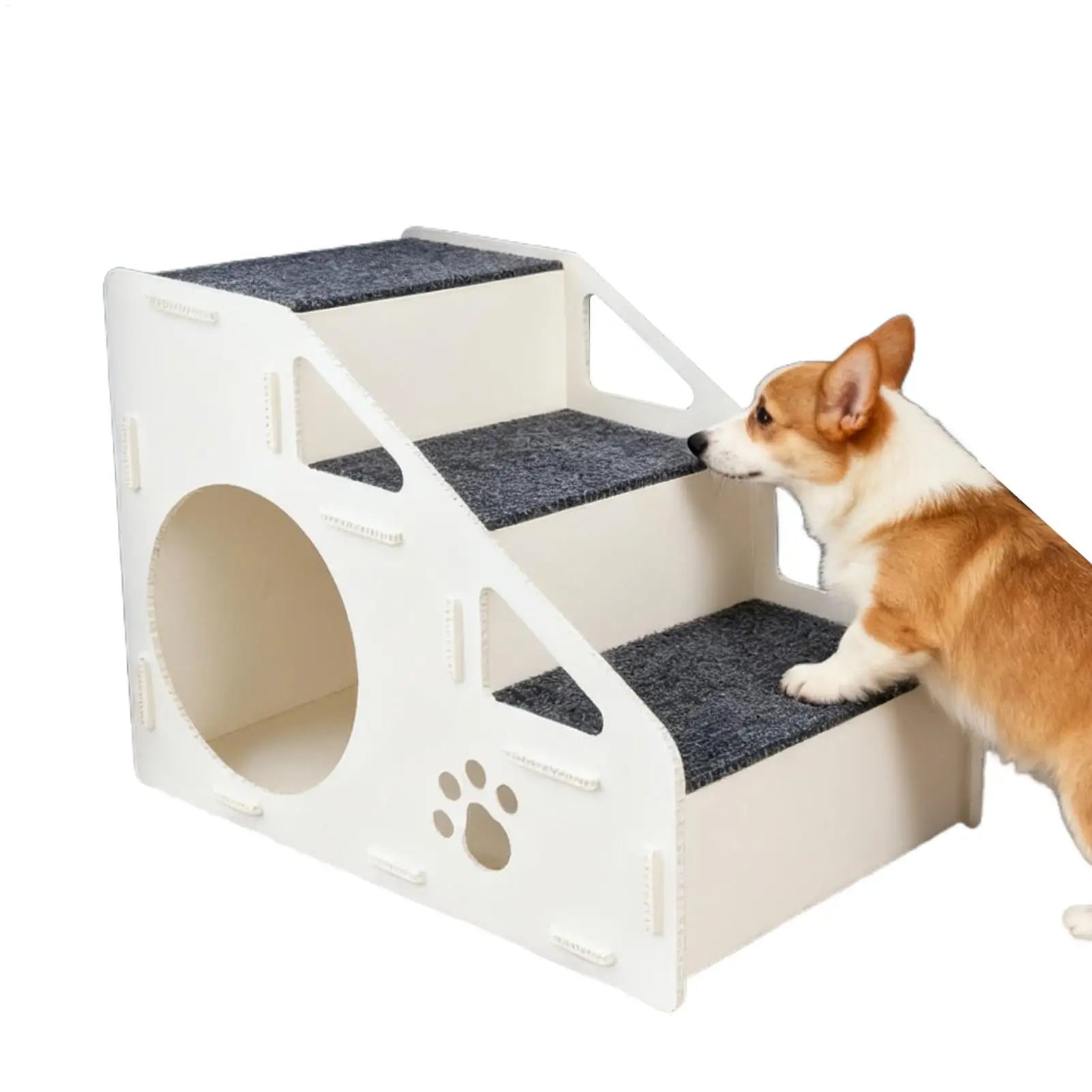 Pet Steps Non Slip Stairs for Small Medium Large Dogs Cats to Climb High Bed Sofa Couch with Storage Removable Washable Cover