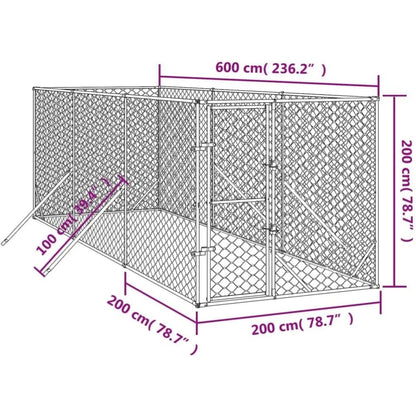 Outdoor Galvanized Steel Dog Kennel Cage And Run Enclosure