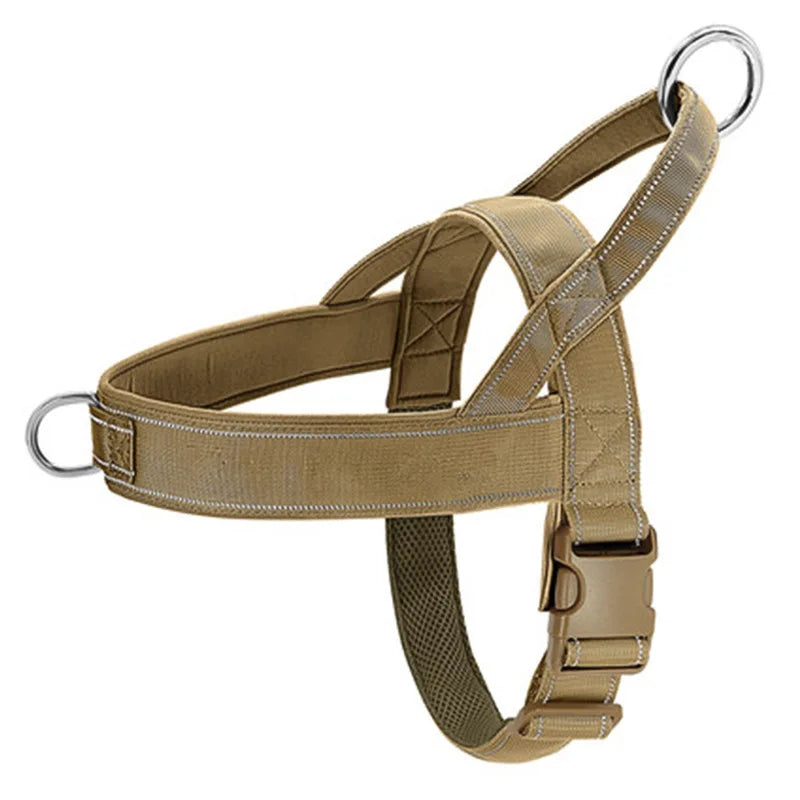 Tactical Anti-Pull Dog Harness - 1000D Nylon Adjustable for Large Dogs, Outdoor Training Vest with Handle &amp; Reflective