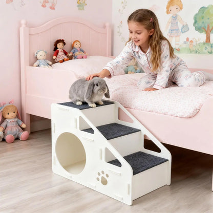 Pet Steps Non Slip Stairs for Small Medium Large Dogs Cats to Climb High Bed Sofa Couch with Storage Removable Washable Cover