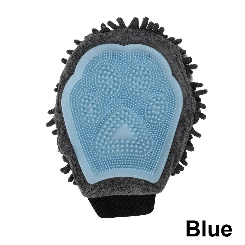 1PC Pet Grooming Gloves Double-Sided Gloves Cleaning Massage Dog Washing Bath Fast Absorb Water Hair Removes Glove