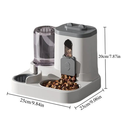 Automatic Cat &amp; Dog Feeder Bowl with Water Fountain | Spill-Proof Pet Feeder