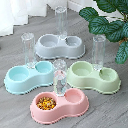 Hot cat bowl Dog bowl automatic drinking and feeding one double bowl cat food bowl drinking bowl pet supplies