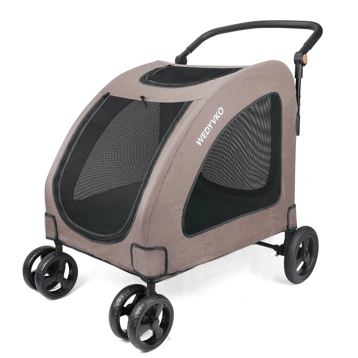 Heavy Duty Dog Stroller for Large Dogs up to 120 lbs, Foldable Pet Wagon with 360° Wheels, All-Round Ventilation, Front &amp; Rear Z