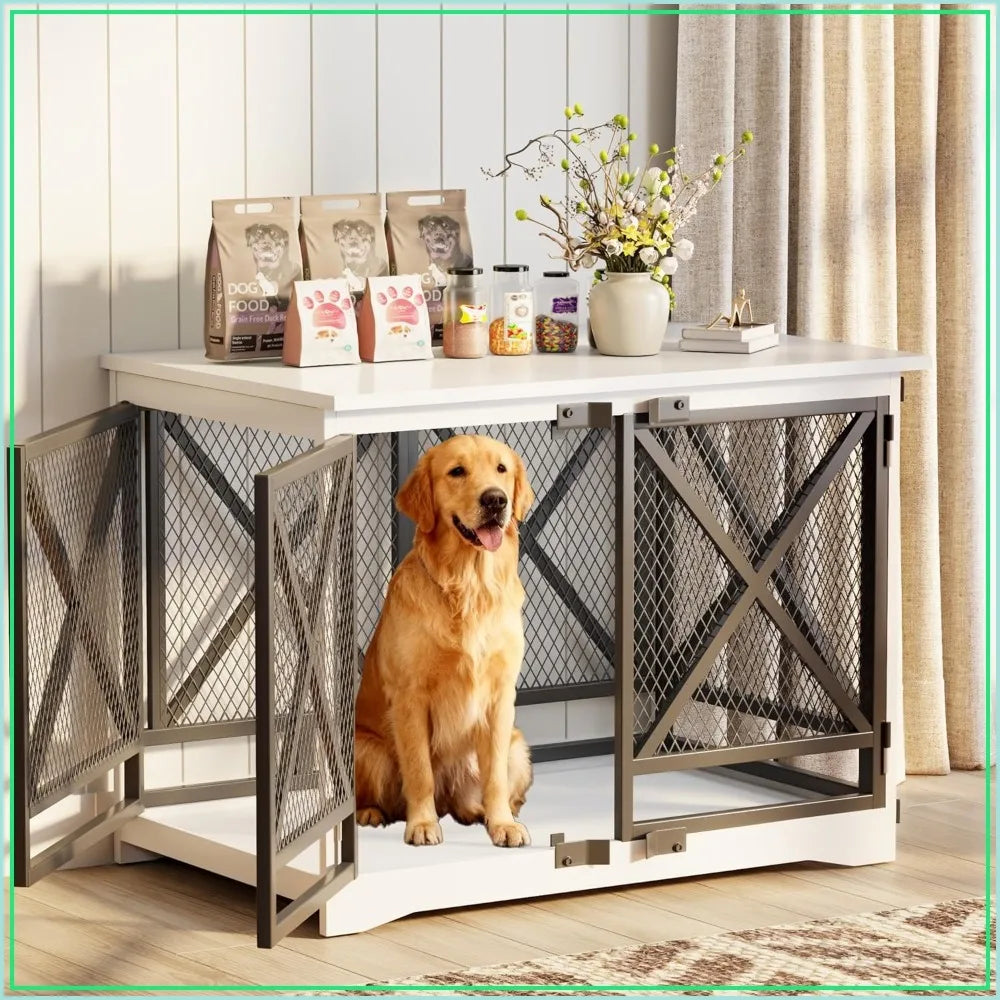 Heavy Duty Wooden Dog Crate End Table For Large Breeds