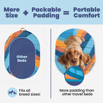 Travel Dog Bed - Foldable &amp; Packable for Travel, Road Trip, Camping
