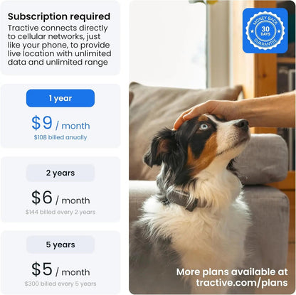 Smart Dog GPS Tracker with Virtual Fence, Vital Signs &amp; Bark Monitoring, Waterproof Collar Attachment