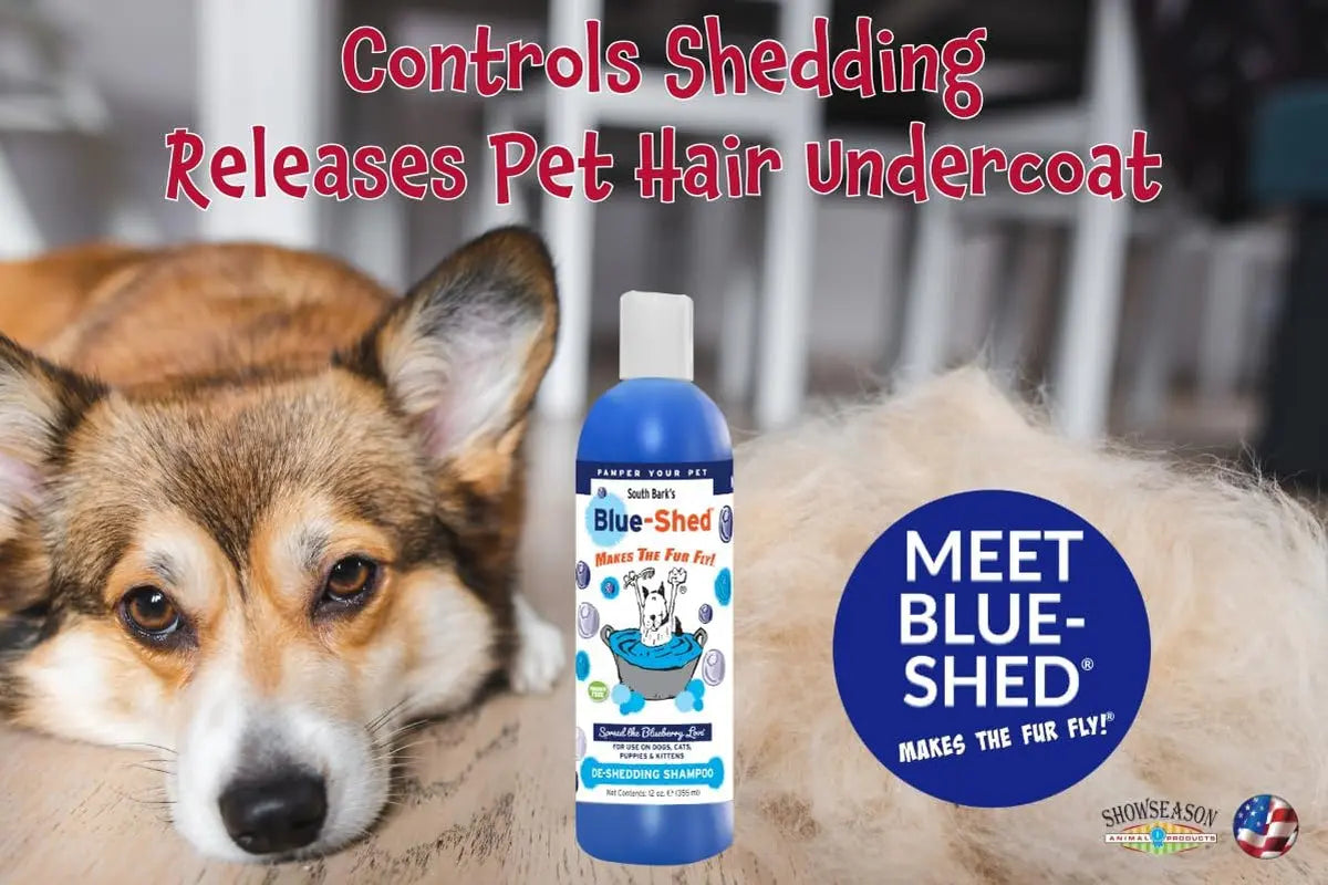 South Bark Blue-Shed Pet Shampoo 12oz – Deshedding &amp; Brightening for Dogs &amp; Cats