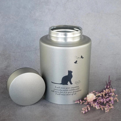 Stainless Steel Pet Memorial Urn for Cats &amp; Small Dogs with Secure Lid Keepsake