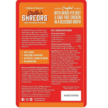 Stella &amp; Chewy’s Shredrs Beef &amp; Chicken Dog Food (2.8oz)
