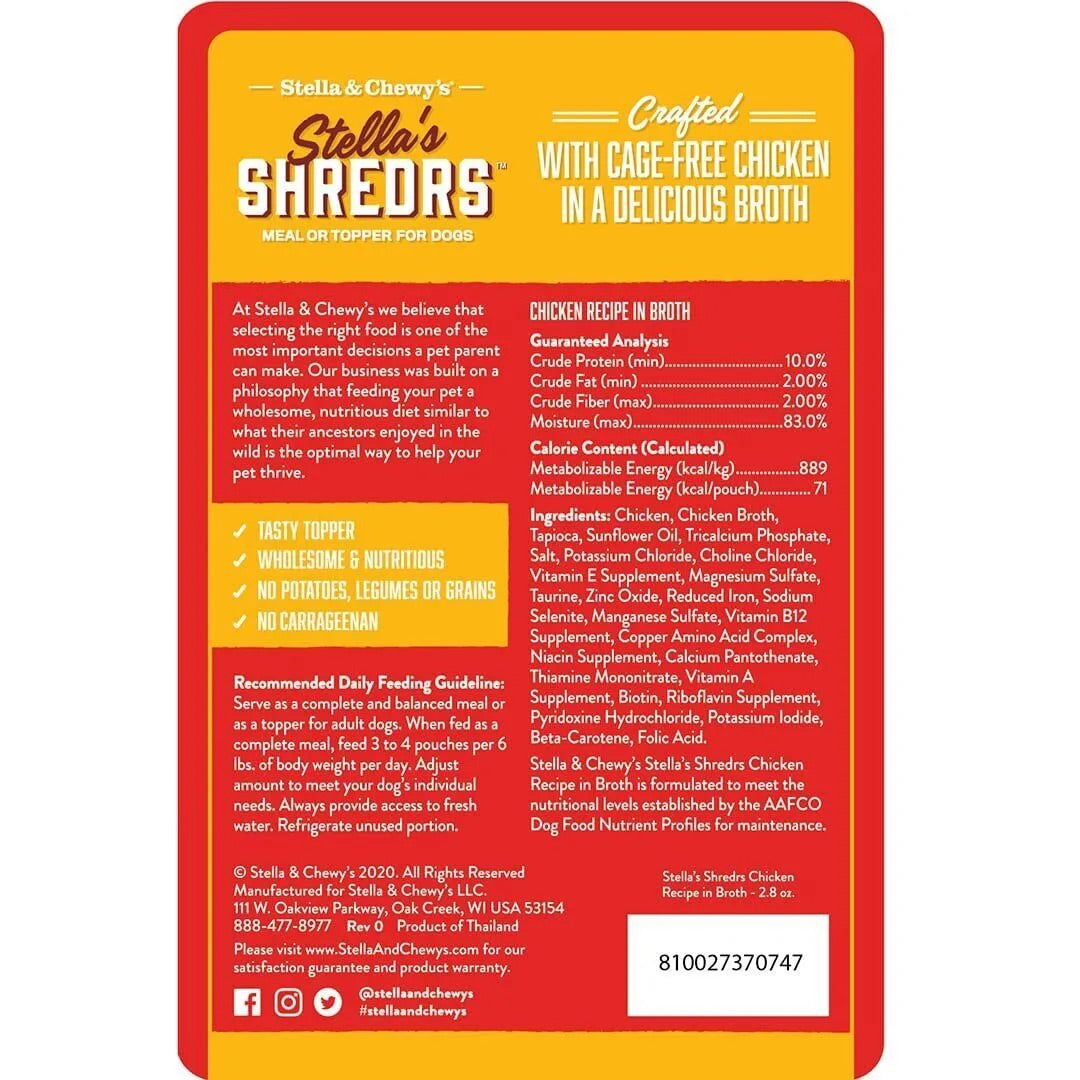 Stella &amp; Chewy’s Shredrs Chicken Dog Food (2.8oz)