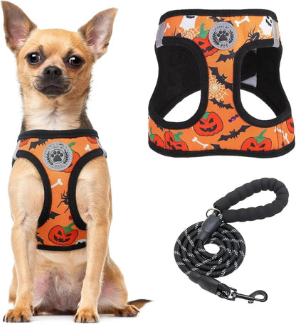 Step-In Dog Harness &amp; Leash Set in Various Patterns – Reflective No Pull (XS- XL)