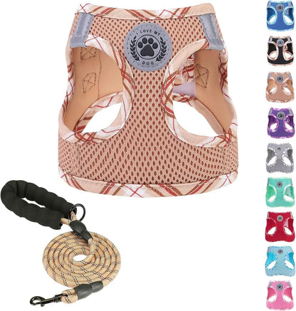 Step-In Dog Harness &amp; Leash Set in Various Patterns – Reflective No Pull (XS- XL)