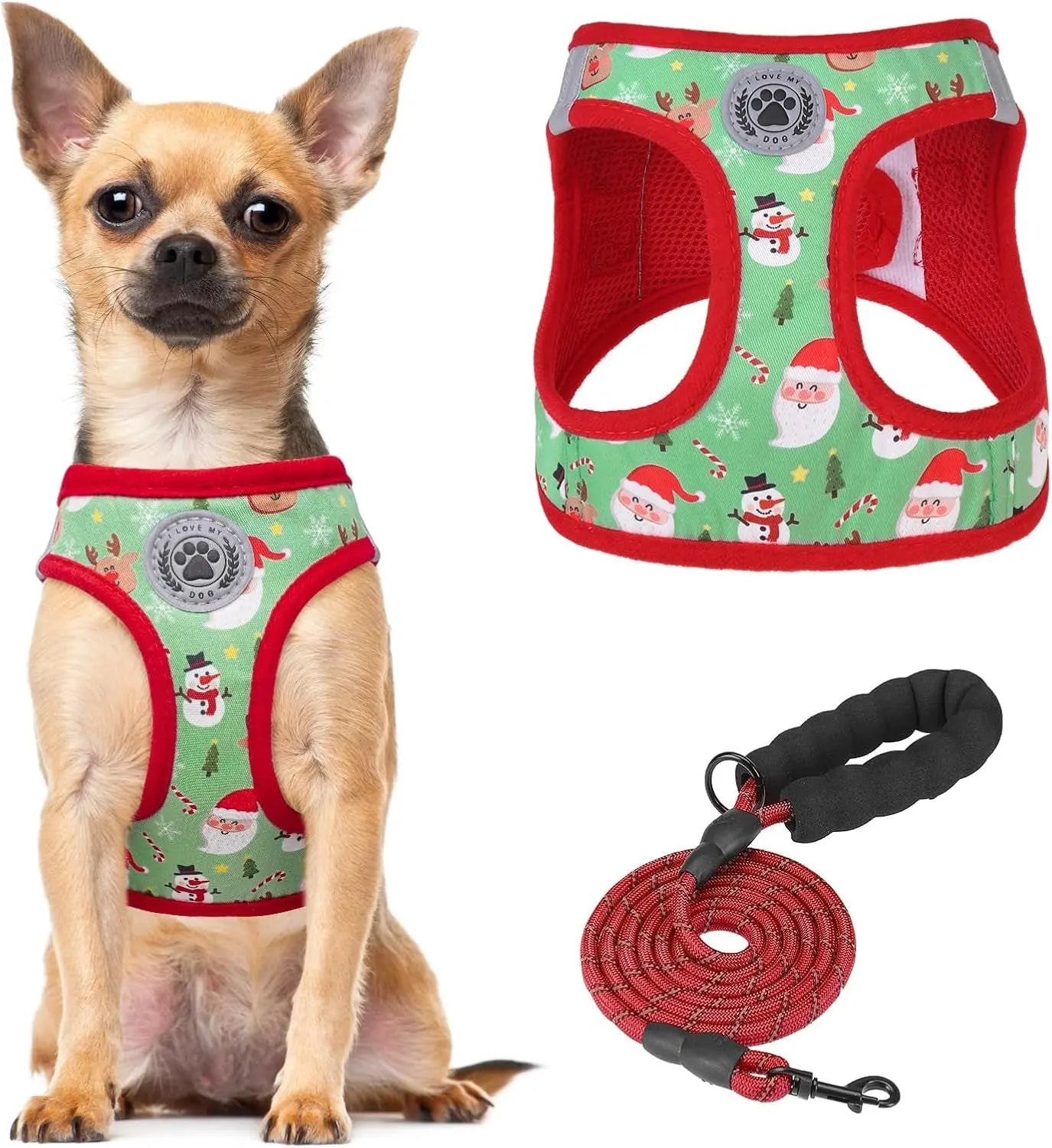 Step-In Dog Harness &amp; Leash Set in Various Patterns – Reflective No Pull (XS- XL)