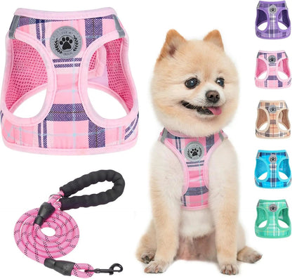 Step-In Dog Harness &amp; Leash Set in Various Patterns – Reflective No Pull (XS- XL)