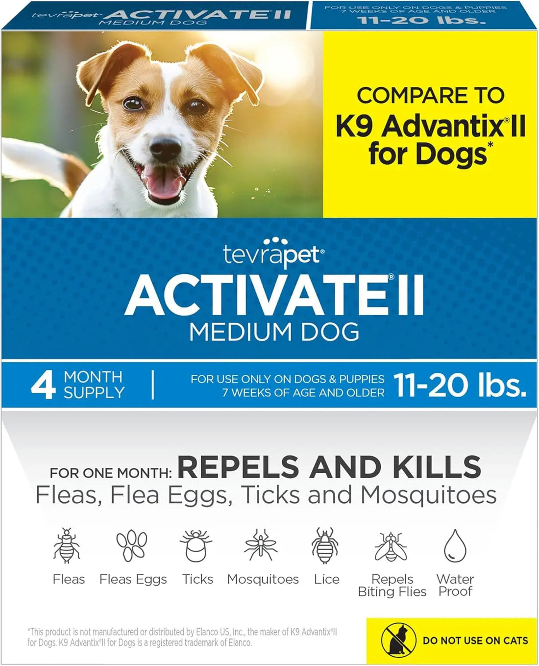 TevraPet Activate II Flea &amp; Tick for Dogs 11–20 lbs – 4 Month Supply