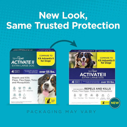TevraPet Activate II Flea &amp; Tick for Dogs 55+ lbs – 4 Month Supply
