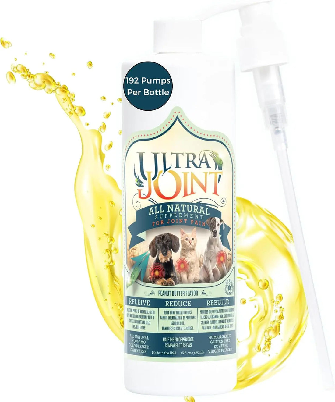 Ultra Joint Liquid Dog Supplement Glucosamine Chondroitin 8oz &amp; 16oz