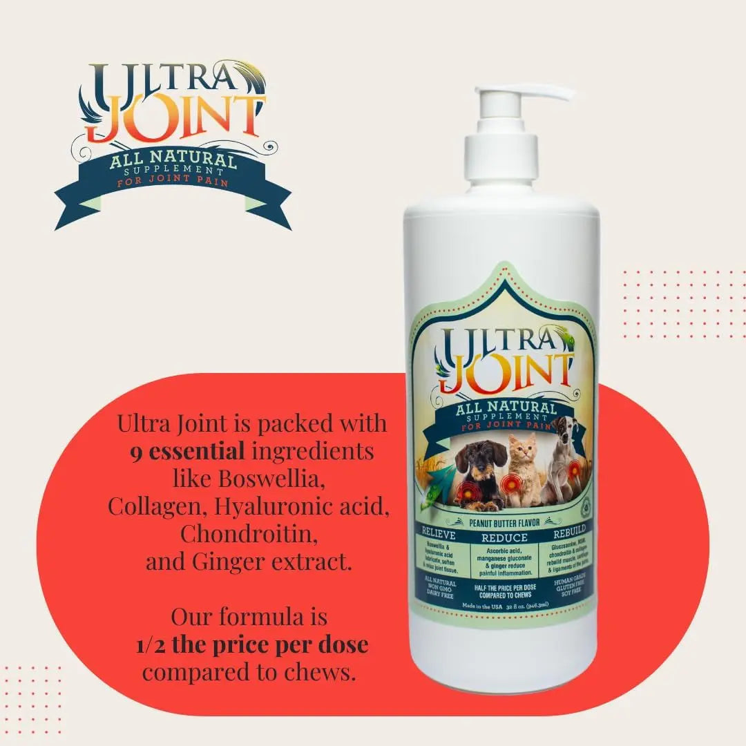 Ultra Joint Liquid Dog Supplement Glucosamine Chondroitin 8oz &amp; 16oz