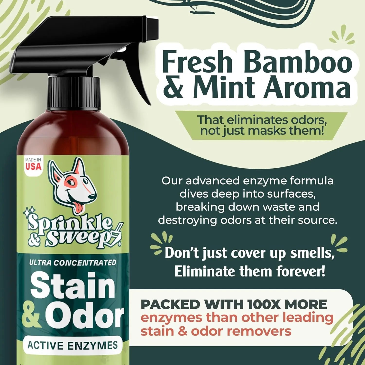Urine Destroyer Enzyme Cleaner Spray for Dog &amp; Cat Stains 24oz