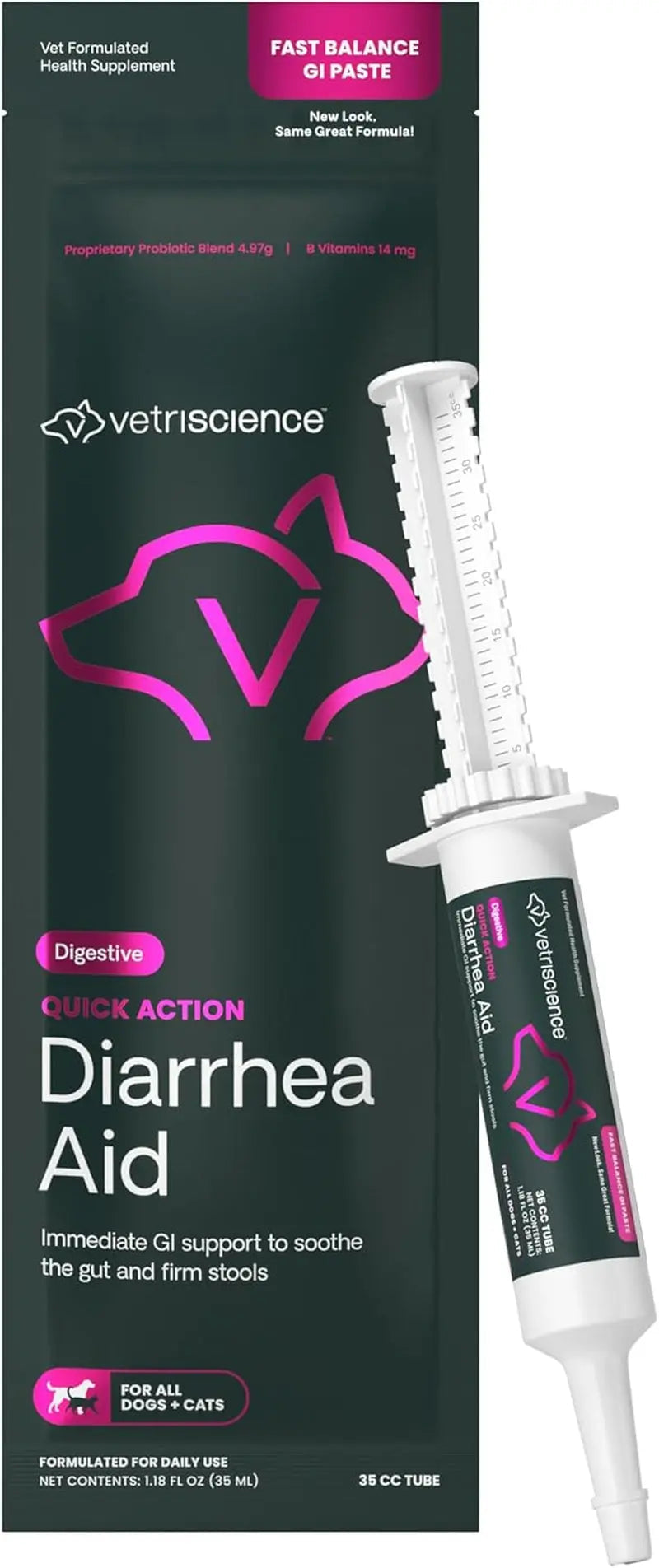 VetriScience Quick Action Diarrhea Aid Paste for Dogs &amp; Cats, 35cc