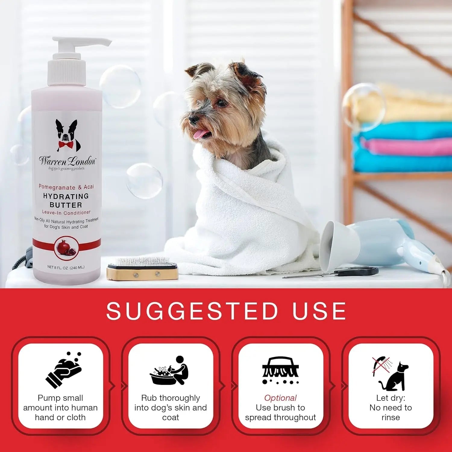 Warren London Butter Combo 8oz – Dog Shampoo &amp; Leave-In Conditioner, Pom &amp; Fig