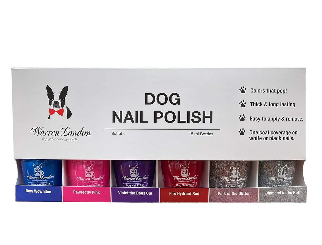 Warren London Dog Nail Polish 6 Pack Bright Colors Long Lasting Coverage