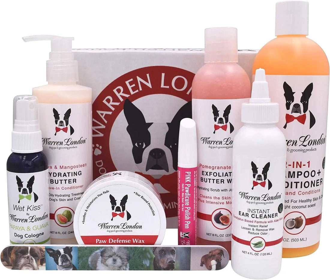 Warren London Ultimate Dog Spa Gift Box 8-Piece Grooming &amp; Pampering Kit