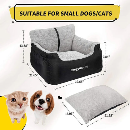 Washable Pet Car Seat Booster for Small Dogs &amp; Cats, Oxford Fabric