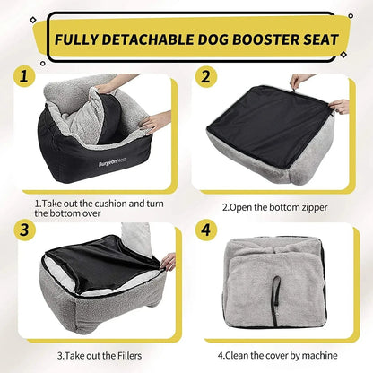 Washable Pet Car Seat Booster for Small Dogs &amp; Cats, Oxford Fabric