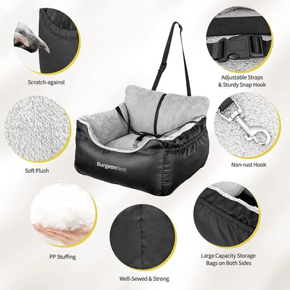Washable Pet Car Seat Booster for Small Dogs &amp; Cats, Oxford Fabric