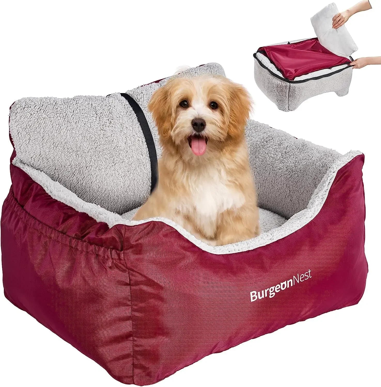 Washable Pet Car Seat Booster for Small Dogs &amp; Cats, Oxford Fabric