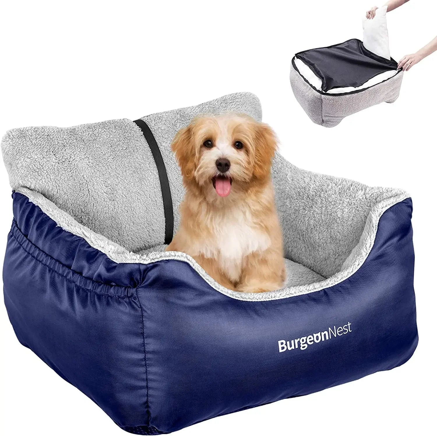 Washable Pet Car Seat Booster for Small Dogs &amp; Cats, Oxford Fabric