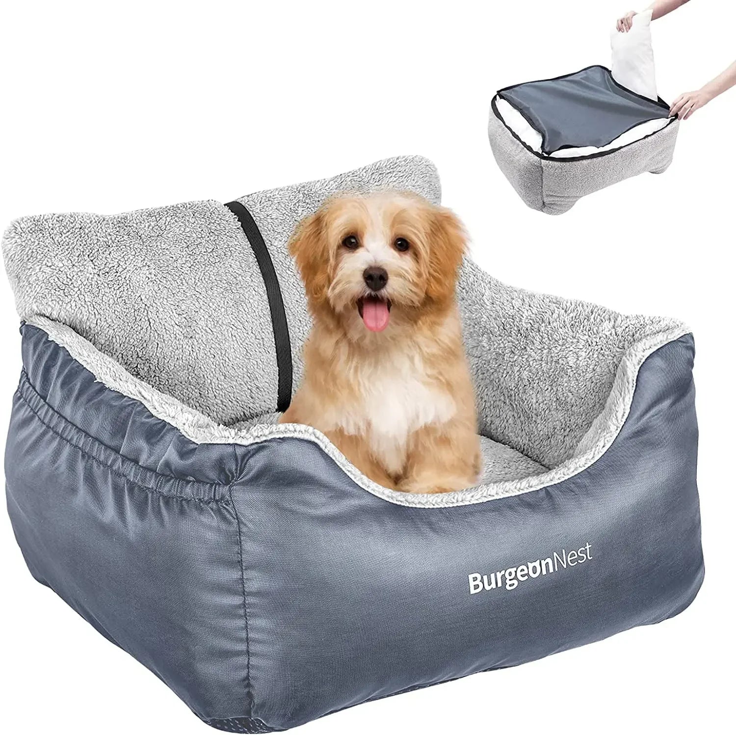 Washable Pet Car Seat Booster for Small Dogs &amp; Cats, Oxford Fabric