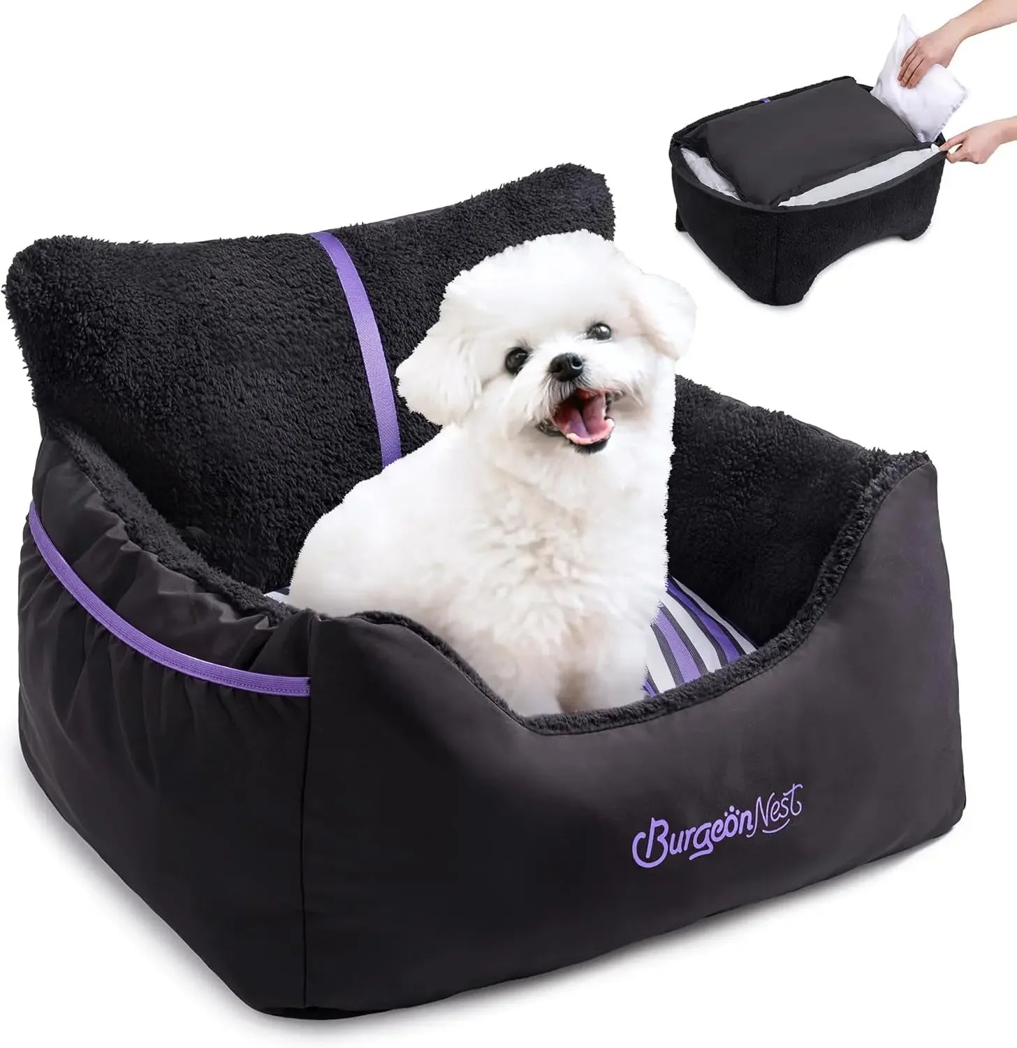 Washable Pet Car Seat Booster for Small Dogs &amp; Cats, Oxford Fabric