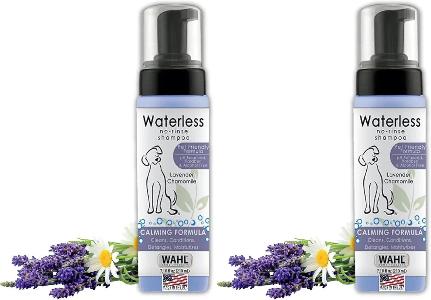 Waterless No Rinse Pet Shampoo Lavender &amp; Chamomile 2-Pack for Dogs &amp; Cats