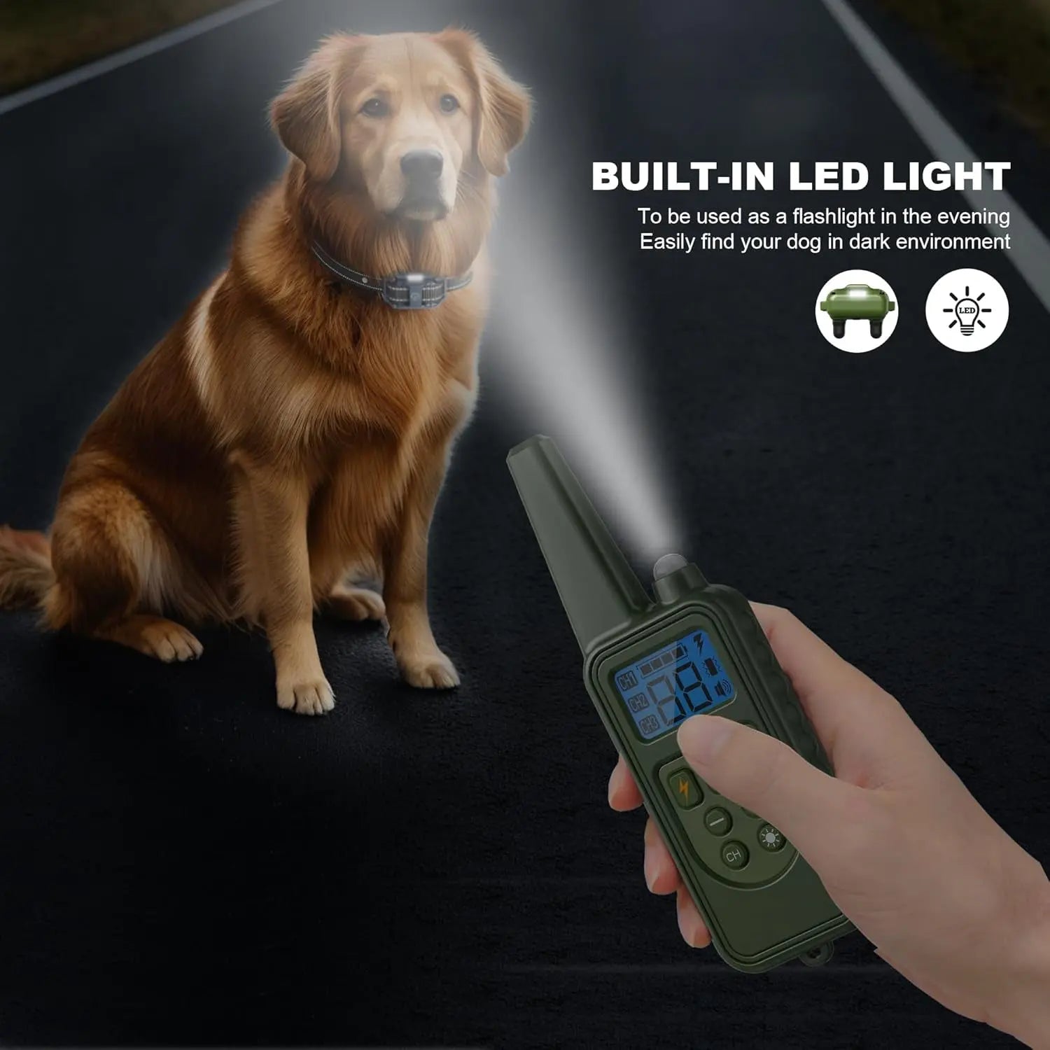 Waterproof Dog Training Collars for up to 3 Dogs 2600FT Remote IPX7 Rechargeable