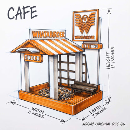 ADG42 The Whatabirder Parody Bird Feeder | Classic or Cafe Style