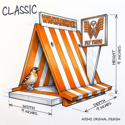 ADG42 The Whatabirder Parody Bird Feeder | Classic or Cafe Style