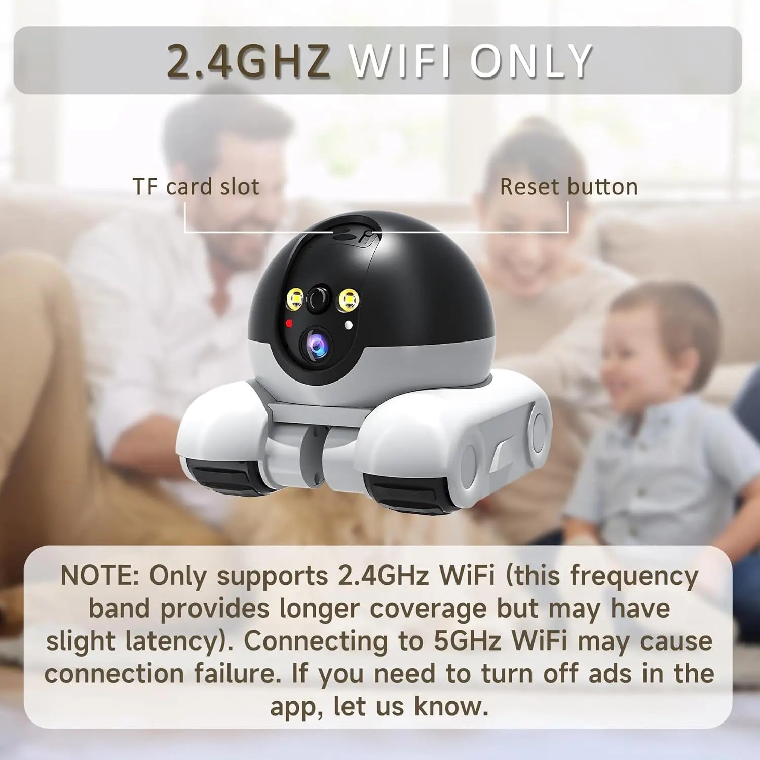 WiFi Robot 1080P Pet Camera with App for Dogs &amp; Cats. 2-Way Talk, Night Vision &amp; Motion Detection