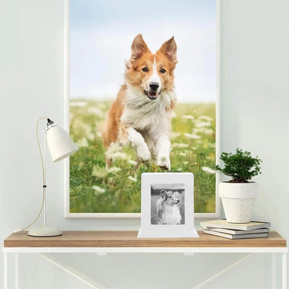 Wooden Pet Memorial Urn with Photo Frame Keepsake Box for Dogs &amp; Cats